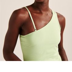 Nwt One Shoulder Abercrombie Active Dress. Missed Return Window. Has Shorts Built In. Green Spring Dress With Built-in Bra, One-shoulder Fitted Dresses For Daywear, Fitted One Shoulder Daywear Dresses, One Shoulder Fitted Daywear Dresses, One Shoulder Fitted Dresses For Daywear, Green Fitted One-shoulder Top, Fitted Green One-shoulder Top, Green Fitted Top With Asymmetrical Neckline, Green Fitted Tops With Asymmetrical Neckline