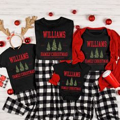 CUSTOM Matching Family Christmas Shirts Holiday Family Pajamas, Christmas Party Shirt, Funny Christmas Shirts, Monogrammed Christmas Shirt - Etsy Christmas Cotton T-shirt For Loungewear, Christmas Letter Print Loungewear Tops, Christmas Letter Print Tops For Loungewear, Pajamas Christmas Party, Family Pajamas Christmas, Christmas Monogram Shirt, Matching Family Christmas Shirts, Christmas Party Shirt, Pajamas Christmas