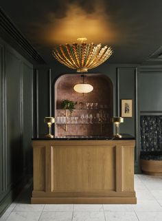 an elegant bar in the middle of a room