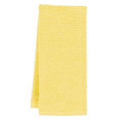 a yellow dishcloth on a white background