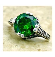 Vintage Sparkly Vivid Green Solitaire Simulated Emerald In 925 Solid Sterling Silver Filigree Ring. Excellent Condition, Satisfaction Guaranteed! May Birthstone, Sterling Silver Filigree, Tourmaline Ring, Emerald Stone, Filigree Ring, Green Amethyst, Silver Filigree, Heartfelt Gifts, Emerald Ring