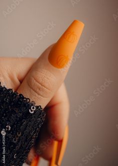 Stock Image: Beautiful stylish art autumn manicure. Halloween manicure design ideas. Stylish orange nail with pumpkin. Manicure Design Ideas, Manicure Halloween, Autumn Manicure, Christmas Nails Diy, Santa Nails, Halloween Manicure, Orange Nail, Winter Nails Acrylic, Cute Christmas Nails