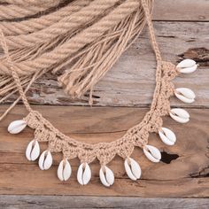 Women Shells Choker Necklaces Natural Sea Cowrie Shell Rope Chain Choker Necklace Summer Jewelry Girl Friendship Gifts Handmade - Charlie Dolly Crochet Jewelry Necklace, Shell Choker, Celtic Knots, Party Necklace, Seashell Necklace, Summer Necklace, Choker Collar, Chain Choker Necklace, Valentines Jewelry