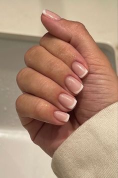 classy Natural French Nails, Really Short Nails, Short French Tip, Bridesmaid Nails, Short French Nails, French Tip Gel Nails, Short French Tip Nails, Natural Nails Manicure, Gel Nails French