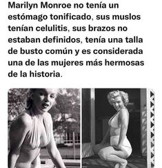 marilyn monroe no tena un estotomago tonificcado, sus mulsos tendan ceulitis, si brazos no estabn