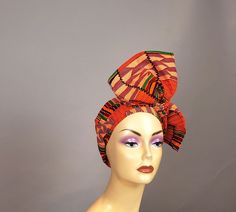 "Wear this gorgeous orange african kente print as a head wrap, neck scarf, head scarf or turban. Options to order this in a Full headwrap, Slimmie headwrap or Bandana. Pairs with: Myra Orange Infinity Dress here: https://www.etsy.com/listing/730942615/myra-convertible-infinity-mini-dress Ankara Headwraps Pink African Turban Headwrap, Black Women HeadWrap, Afro Head Wraps, Head wraps for Natural Styles. Options to order this in a Full headwrap or Slim headwrap at half the width. Important to note Headwrap Afro, Ankara Scarf, African Pants, African Turban, Kente Print, African Print Tops, Men's Shirts And Tops, Head Wraps For Women, Dress Ankara