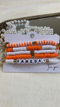 Introducing the Gameday Set of 5 Stretch Bracelets- available in 6 vibrant colors! Brace yourself for the ultimate game day accessory. School Pride Bracelets, College Friendship Bracelets, Football Game Accessories, Game Day Bracelets, Gameday Bracelets, Ohio State Bracelet, College Friendship, Fall Bracelets, Team Bracelets