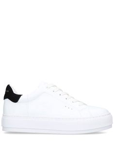 white/black calf leather panelled design round toe front lace-up fastening contrasting branded heel counter branded leather insole chunky rubber sole White Leather Chunky Sneakers With Contrast Sole, White Leather Low-top Chunky Sneakers, White Platform Sneakers With Contrasting Heel For Streetwear, Modern White Platform Sneakers With Contrasting Heel, Sporty White Platform Sneakers With Rubber Heel Cap, White Low-top Platform Sneakers With Rubber Heel Cap, White High-top Platform Sneakers With Rubber Heel Cap, White Lace-up Platform Sneakers With Rubber Heel Cap, Modern Leather Platform Sneakers With Rubber Heel Cap