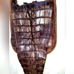 One Of Kind Hippy/Hobo Style Design Authentic Brown Crocodile Hide/Skin Exterior With Authentic/Genuine Leather Cowhide Bag Interior Even The Stitching Is With Cowhide Leather Thread The Flap Is 26 Inches The Shoulder Strap Is 40 Inches Condition: Excellent (New) Reasonable Offers Considered Louis Vuitton Delightful, Tommy Hilfiger Handbags, Large Hobo Bag, Leather Hobo Handbags, Cowhide Bag, Bag Interior, Hobo Style, Leather Thread, Tassel Bag