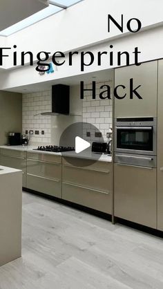 a kitchen with stainless steel appliances and no fingerprint hack