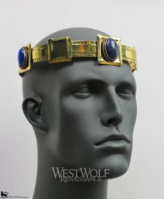 If you're looking for a high quality crown that's historically accurate and isn't excessively ornate or gaudy-looking, then this is it. It features a classic and timeless design that works for almost any culture, region, or time-period. Three large stones adorn this crown, with your choice of deep blue or green agates. The body of the crown is made of finely polished golden brass. The size is adjustable so it can fit any head size. Great for a king, queen, prince, princess, or religious leader c Dragon Crown King, Adjustable Crown Design Jewelry, Adjustable Crown Jewelry For Formal Occasions, Prince Circlet, Ancient Crown, Fantasy Gold Crown Jewelry, Sapphire Crown King, Medieval Crown King, Fantasy Crown-shaped Gold Jewelry