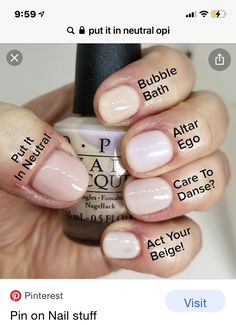 Bubble Bath Nail Polish, Opi Gel Nails, Pink Nail Colors, Infinity Nails, Nail Envy, Shellac Nails, Neutral Nails, Dipped Nails