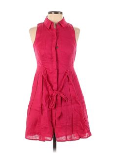 HD in Paris Casual Dress Size: 0 Pink Dresses - used. No Fabric Content, Shirtdress, Tie Neck, Short, Sleeveless | HD in Paris Casual Dress - Shirtdress: Pink Dresses - Used - Size 0 Pink Casual Dress, Paris Pink, Pink Dress Casual, Pink Dresses, Shirtdress, Tie Neck, Casual Dresses For Women, Pink Dress, Neck Tie