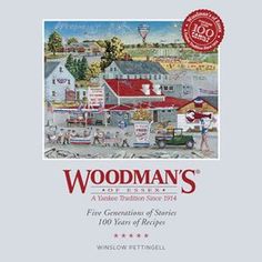 the cover of woodman's illustrated book, featuring an image of a farm