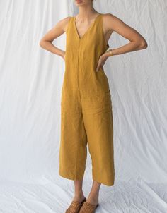 Simple Jumpsuit, Linen Loungewear, French Linen, Sewing Clothes, Look Fashion