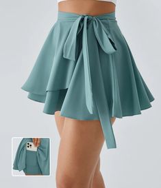 Discover Women’s Breezeful™ High Waisted Tie Side 2-in-1 Side Pocket Flowy Micro Mini Flare Quick Dry Casual Skirt at Halara, Crowd-Approved Affordable Choices Made For What Moves You. Flowy Mini Skirt, Cute Preppy Outfits, Sewing Skirts, Bleach Wash, Micro Mini, Layered Skirt, Casual Skirt, Skirt Pattern, Fashion Sewing