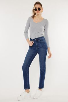 Right in between skinny and straight-leg, these modern jeans are made with soft stretch denim. Material: 75% cotton 23% Tencel 2% spandex Stretch: Moderate stretch Care: Machine wash cold, gentle cycle, tumble dry low. Imported Product Measurements0/23: 11.5 (Waist), 15.5 (Hips), 26.5 (Inseam), 38.0 (Length)1/24: 12.0 (Waist), 16.0 (Hips), 27.0 (Inseam), 38.5 (Length)3/25: 12.5 (Waist), 16.5 (Hips), 27.5 (Inseam), 39.0 (Length)5/26: 13.0 (Waist), 17.0 (Hips), 28.0 (Inseam), 39.5 (Length)7/27: 13 Usa Jeans, China Style, Usa Outfit, Denim Collection, Slim Straight Jeans, Denim Design, China Fashion, Sheer Fabrics, Print Pattern