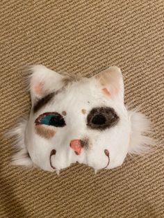 Orange tabby therian mask with green eyes  and a little smile :3 Mask Cat, Therian Mask, Winston Salem Nc, Cat Mask, Orange Tabby, Winston Salem, Adult Costumes, Green Eyes, Gift Shop