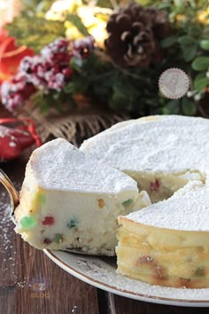 a cake sitting on top of a white plate