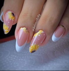 Spring Nails Blue, Sunflower Nails, Simple Gel Nails, Her Nails, Pretty Nail Art Designs, Nails Blue, Cute Gel Nails, Nails Polish, Nails French