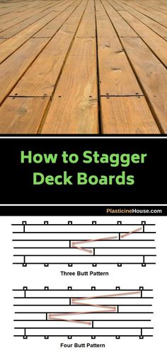 how to stager deck boards with instructions and pictures for the steps in this video