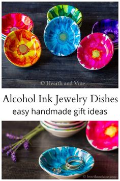 alcohol ink jewelry dishes that are easy to make