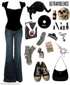 Cute Jeans Black, Vampire Aesthetic, Grunge Goth, Cute Jeans