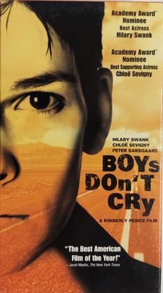 a movie poster for boys don't cry with an image of a man staring at the camera