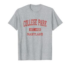 PRICES MAY VARY. Show off your College Park Maryland pride on campus or at football basketball baseball soccer games or tailgating a sporting event. Vintage College Park MD shirt with retro sports design. Classic distressed & gently worn graphic sweatshirts hoodies tees & t-shirts. This vintage hometown t shirt makes a great gift idea for those who love College Park Maryland. Lightweight, Classic fit, Double-needle sleeve and bottom hem College Park Maryland, College Park, Retro Sports, Athletic Sports, Soccer Games, Football And Basketball, Sports Design, Sport Event, Maryland