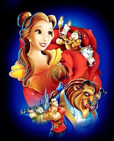 the poster for disney's beauty and the beast, which features characters from various films