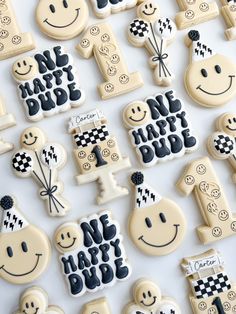 One happy dude, first birthday cookies, one happy dude cookies, black, white, yellow, cookies, cookies decorating, decorated cookies Dude Birthday Party, Vintage Oven, Baby First Birthday Themes, First Birthday Cookies, One Happy Dude, Custom Sugar Cookies, Boys First Birthday Party Ideas, Boys 1st Birthday Party Ideas, Baby Birthday Themes