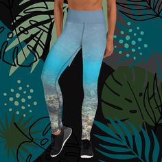 Immerse yourself in the beauty of the ocean with our Ocean Reef Leggings! 🌊🐠 Featuring a stunning reef design on the calf and a vibrant blue ocean above, these leggings bring a touch of paradise to your wardrobe. * 82% polyester, 18% spandex for a comfortable, stretchy fit * Four-way stretch for optimal flexibility and recovery * Crafted from smooth, comfortable microfiber yarn * Raised waistband for added support and a flattering fit * Precision-cut and hand-sewn after printing for high-quali Ocean Reef, Legging Outfits, Womens Leggings, Vibrant Blue, Precision Cut, Outfits With Leggings, Blue Ocean, Women's Leggings, Hand Sewing