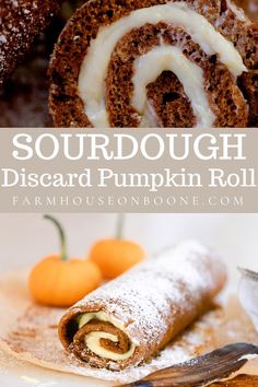 this is an image of sourdough disecard pumpkin roll