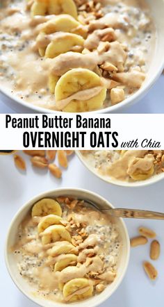 peanut butter banana overnight oats with chia