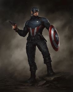 Captain America - Bucky Barnes concept art by Ivan Dedov * Bucky Outfit, Captain America Artwork, Captain America Bucky, Captain America Suit, Marvel Concept Art, Bucky Barnes Captain America, Combat Suit, Circus Characters, Captain America And Bucky