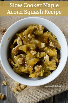 this slow cooker maple acorn squash recipe is so good and easy to make