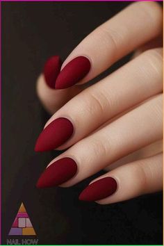 Discover 20 trendy wine nails to elevate your look with rich fall colors! Wine nails in deep reds, burgundies, and plum shades make a bold autumn statement. Add glitter tips, matte textures, or glossy finishes to bring these seasonal colors to life. Perfect for capturing fall’s cozy vibes and adding elegance to your everyday style! #WineNails #FallBeauty #ChicNailDesigns #TrendyFallLook #BurgundyVibes Matte Nails Different Colors, Acrylic Nail Designs One Color, Mate Red Nails Design, Matte Colored Nails, Nail Designs Red Color, Nails Acrylic Color Ideas, Mate Red Nails, Matt Red Nails Design, Mat Red Nails