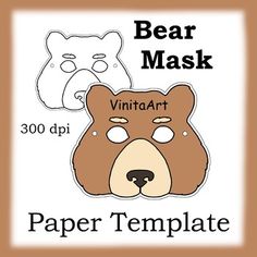 Bear Mask Template, Paper Mask Template, Like Png, Duck Mask, Mask Paper, Bear Mask, Animal Mask, Mask Template, Paper Mask