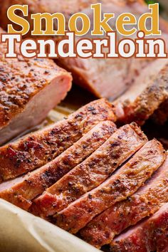 Smoked Tenderloin cut into several slices Pork Recipes For Dinner, Pork Tenderloin, Dinner Tonight, Pork Chops, Pork Recipes, Dinner Recipes