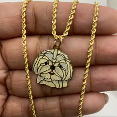 A Beautiful Jewelry That Is Made Of Authentic 100% 10k Karat Real Gold (Color:Yellow Gold ) That Is Not Plated/Filled. It Will Not Tarnish Or Fade Overtime And Will Last You A Lifetime To Enjoy. It Measures 23 Mm Long. Can Fit Up To 2.5mm Chain. . Chain 24 Inches 1.6mm Gage. It Is Stamped 10k For Authenticity. Its Shiny And Unique. Please See All Pictures For Dimensions. It Comes With A Gift Box Available. Shih Tzu Dog, Rope Necklace, Shih Tzu, 10k Gold, Real Gold, Yellow Color, Womens Jewelry Necklace, Beautiful Jewelry, Gold Color