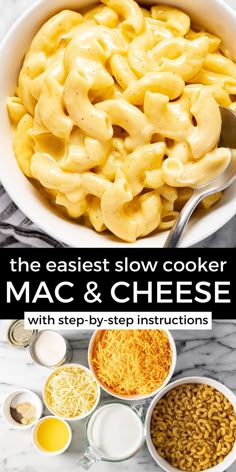 the easyest slow cooker mac and cheese with step - by - step instructions