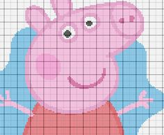 a cross stitch pattern with peppi pig