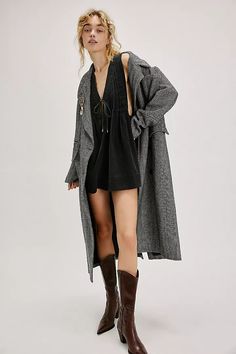 Webster Romper | Free People Gray Jumpsuits And Rompers For Fall Loungewear, Casual Daywear Jumpsuits And Rompers For Fall, Casual Jumpsuits And Rompers For Fall Daywear, Fall Jumpsuits And Rompers With Pockets, Chic Jumpsuits And Rompers With Pockets For Daywear, Trendy Belted Jumpsuits And Rompers For Fall, Casual Jumpsuits And Rompers With Tie Waist For Fall, Trendy Belted Jumpsuit For Fall, Casual Jumpsuits And Rompers For Date Night In Fall