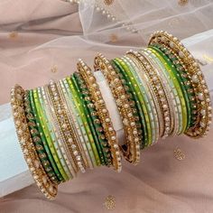 Colourful Bangles, Green Bangles, Bridal Jewellry, Arm Stack, Ombre Green, Bridal Jewelry Sets Brides