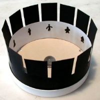 a black and white paper model of a building