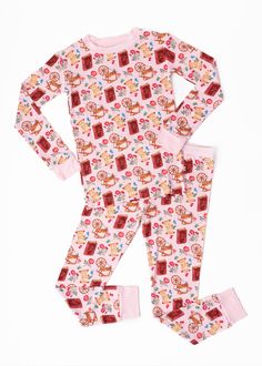 Sleeping Beauty Pajama Set Introducing our Sleeping Beauty design, a gorgeous new print added to our whimsical Fairy Tale Collection. This beautiful children's story is a favorite around the world! Our design features books, fairies, with roses and petals on a stunning pink backdrop. Little Crowns & Capes Jammies Details: Buttery Soft Bamboo for sensitive skin (95% bamboo viscose, 5% spandex) Thermoregulatory fabric makes our pajama sets the perfect all seasons jammies! Cooling in the summertime Playful Character Print Sleepwear For Bedtime, Pink Disney Long Sleeve Sleepwear, Pink Disney Character Print Sleepwear, Disney Long Sleeve Sleepwear With Character Print, Bamboo Pajamas Baby, Pink Backdrop, Fantasy Collection, Twirl Dress, Dress Joggers