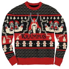 PRICES MAY VARY. Cotton/Acrylic Made in USA or Imported Pull On closure Machine Wash Big & Tall / Plus sizes available; makes a truly great gift at Christmas time for horror movie fans or fans of old-world folklore originating in Europe Officially licensed design; Krampus sweater made from 60% cotton and 40% acrylic; machine washable; tumble dry on low or not heat to avoid shrinkage All Sweater include a sturdy collar, sleeve cuffs, and waistband for durability; super fun, super warm, super soft Best Ugly Christmas Sweater Staticthreads, Posada Ugly Sweater, Scary Christmas Sweater, Cousin Eddie Christmas Sweater, Joseph Quinn Sweater, Funny Family Christmas Sweaters, Krampus Sweater, Best Christmas Sweaters, Krampus Christmas