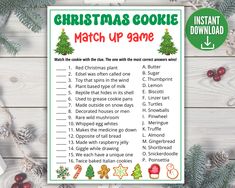 the christmas cookie match up game is shown