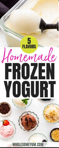 homemade frozen yogurt recipe with text overlay