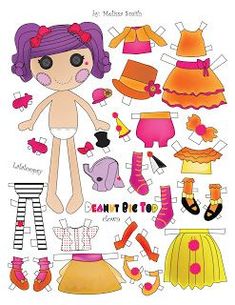 an image of paper doll with clothes and accessories